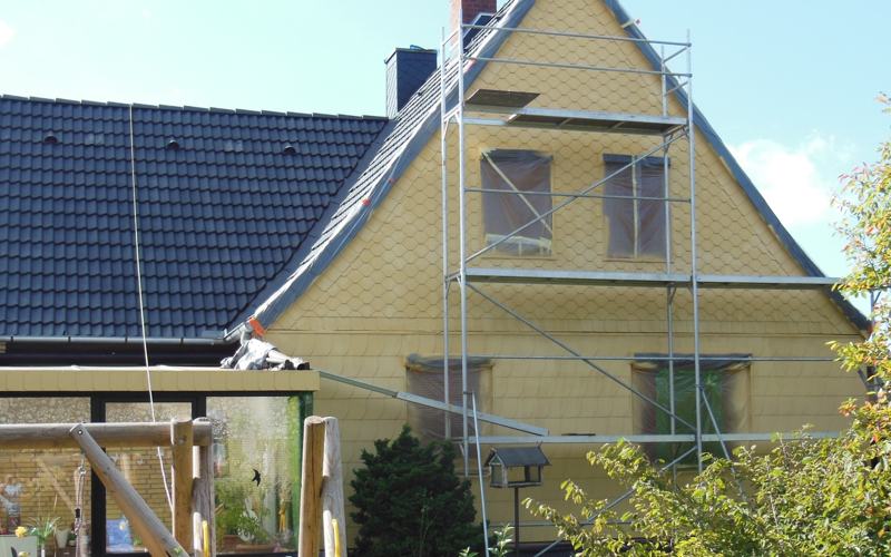 Hausfassade nach der Reinigung